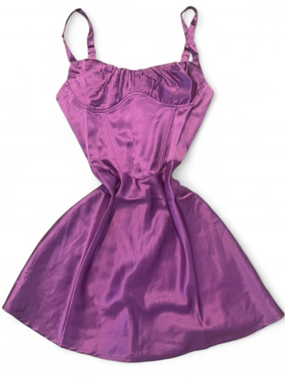 Sky to Moon purple satin mini dress